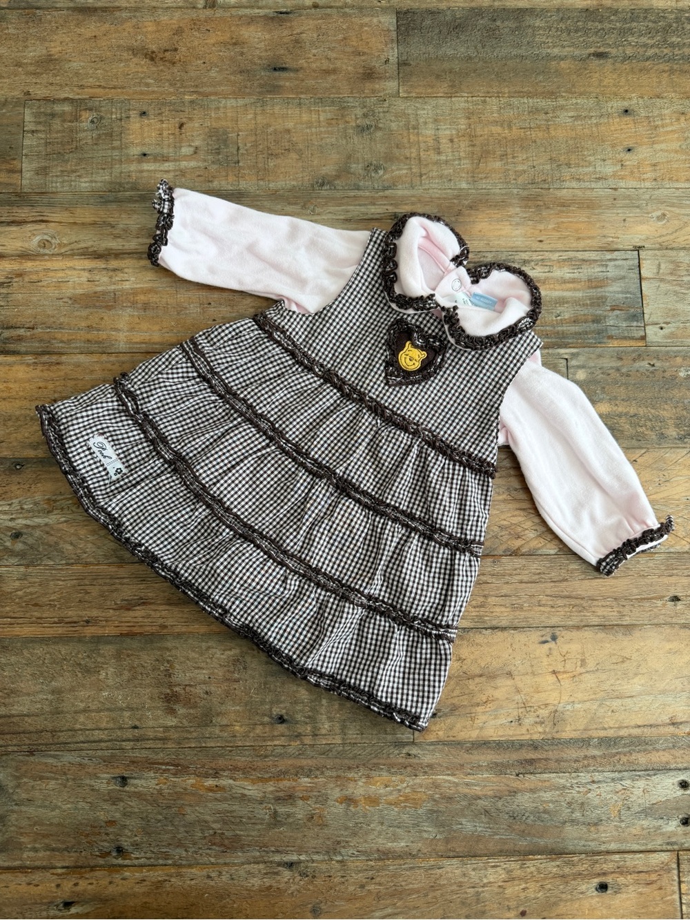 Vintage gingham Winnie the Pooh 2 piece Dress